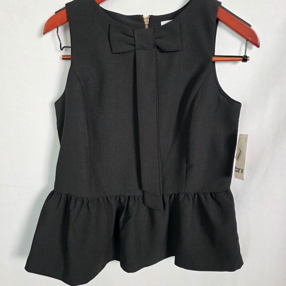 NWT Bar lii black woman's top with accent neck bow